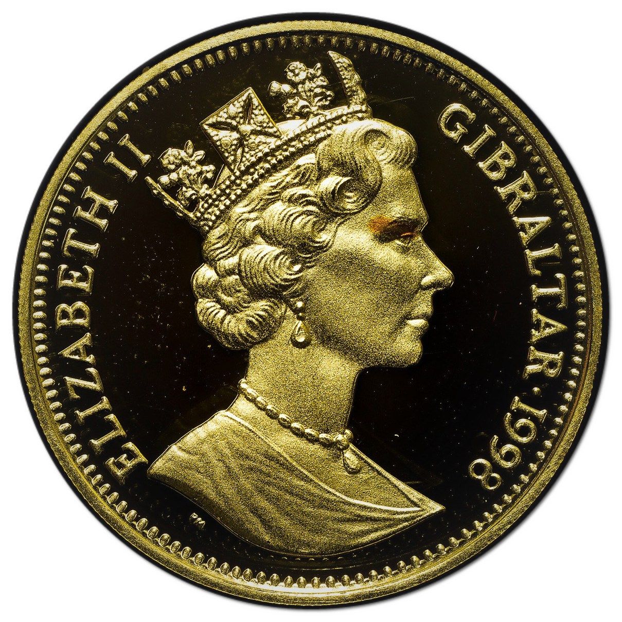 Gibraltar ½ Crown - Elizabeth II Peacocks obverse