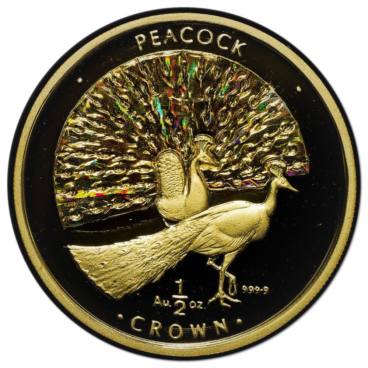Gibraltar ½ Crown - Elizabeth II Peacocks reverse