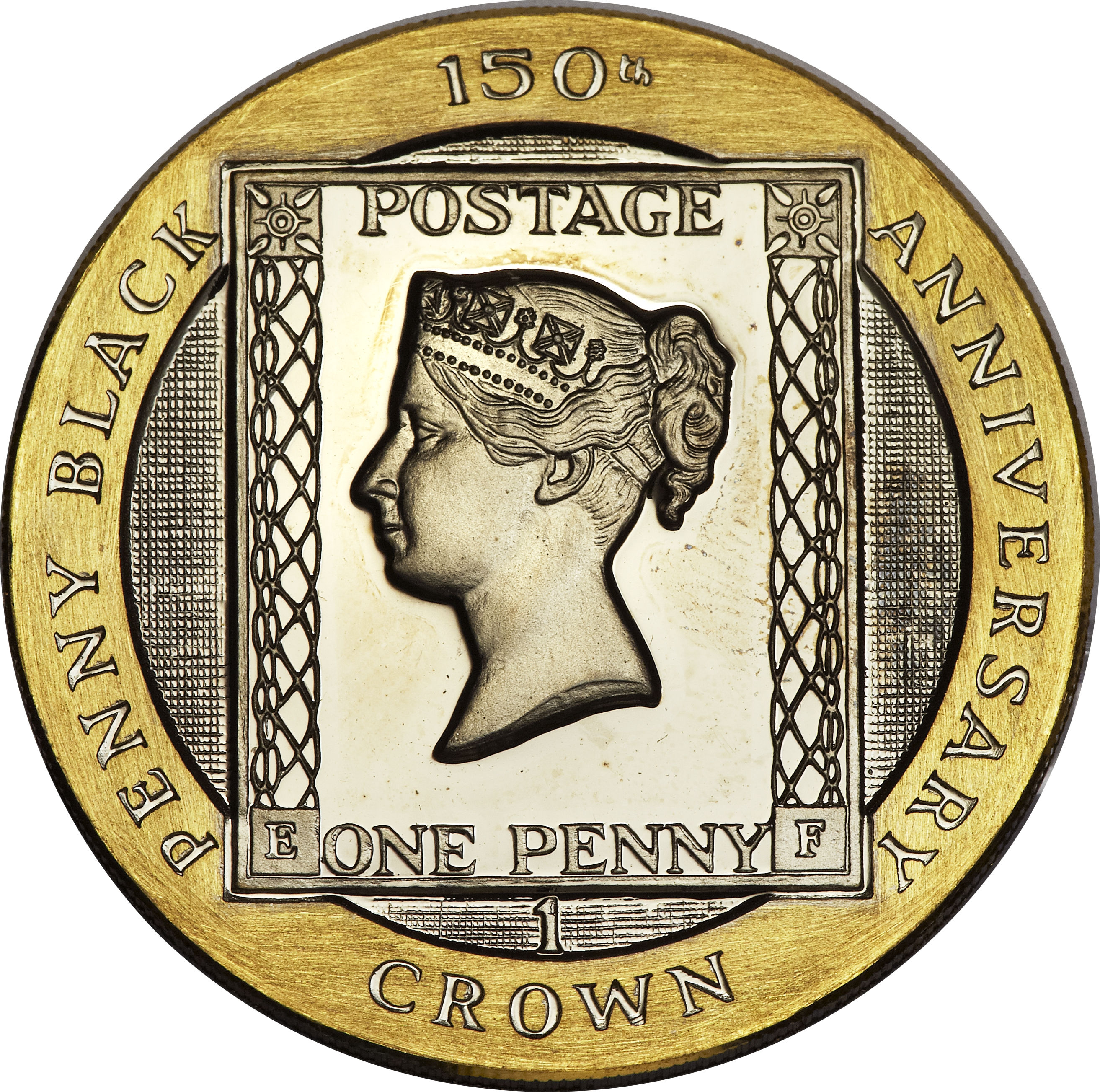 Isle of Man 1 Crown - Elizabeth II "Penny Black"; Gold Proof Issue