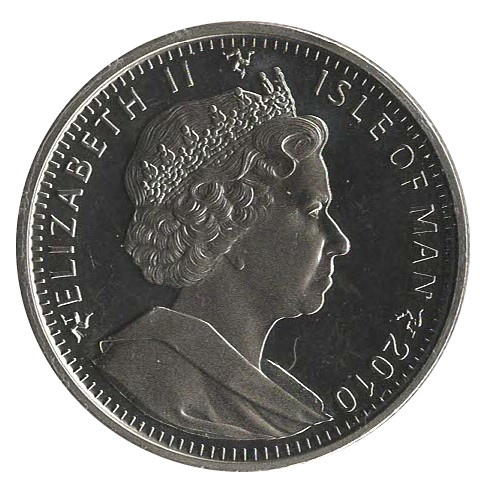 Isle of Man 1 Crown - Elizabeth II Abyssinian Cat; Coloured obverse