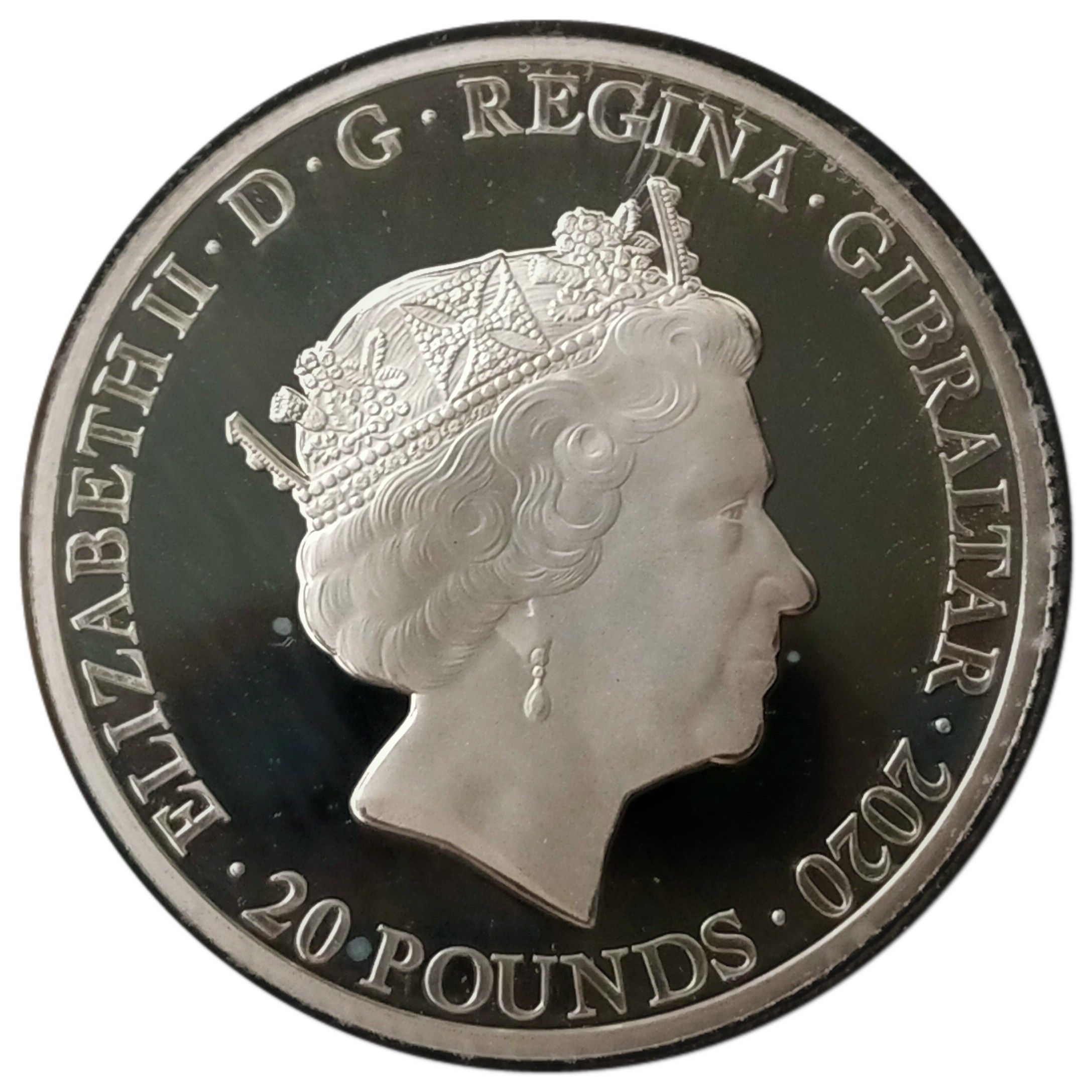 Gibraltar 20 Pounds - Elizabeth II Little Ships of Dunkirk obverse