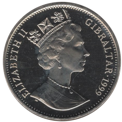 Gibraltar 1 Crown - Elizabeth II Barnes Willis obverse