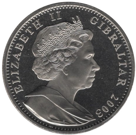 Gibraltar 1 Royal - Elizabeth II Cherub with crossed arms obverse
