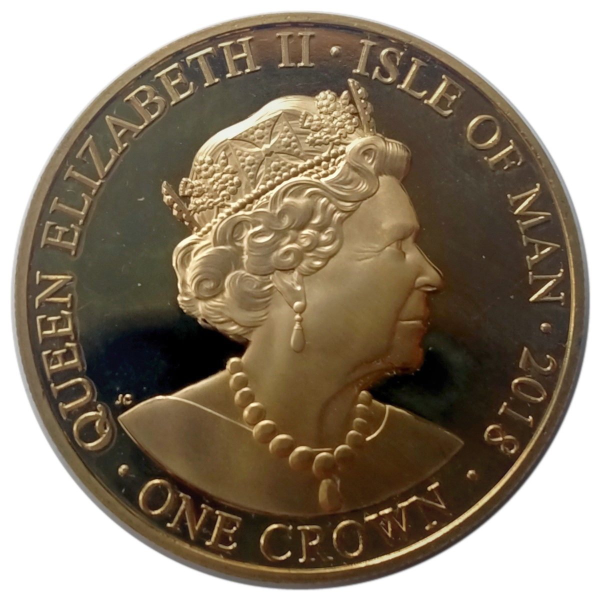 Isle of Man 1 Crown - Elizabeth II RAF Centenary - Chinook obverse