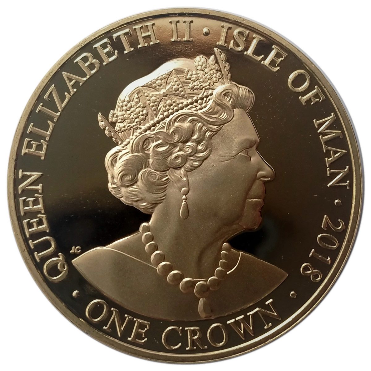 Isle of Man 1 Crown - Elizabeth II RAF Centenary - Typhoon obverse