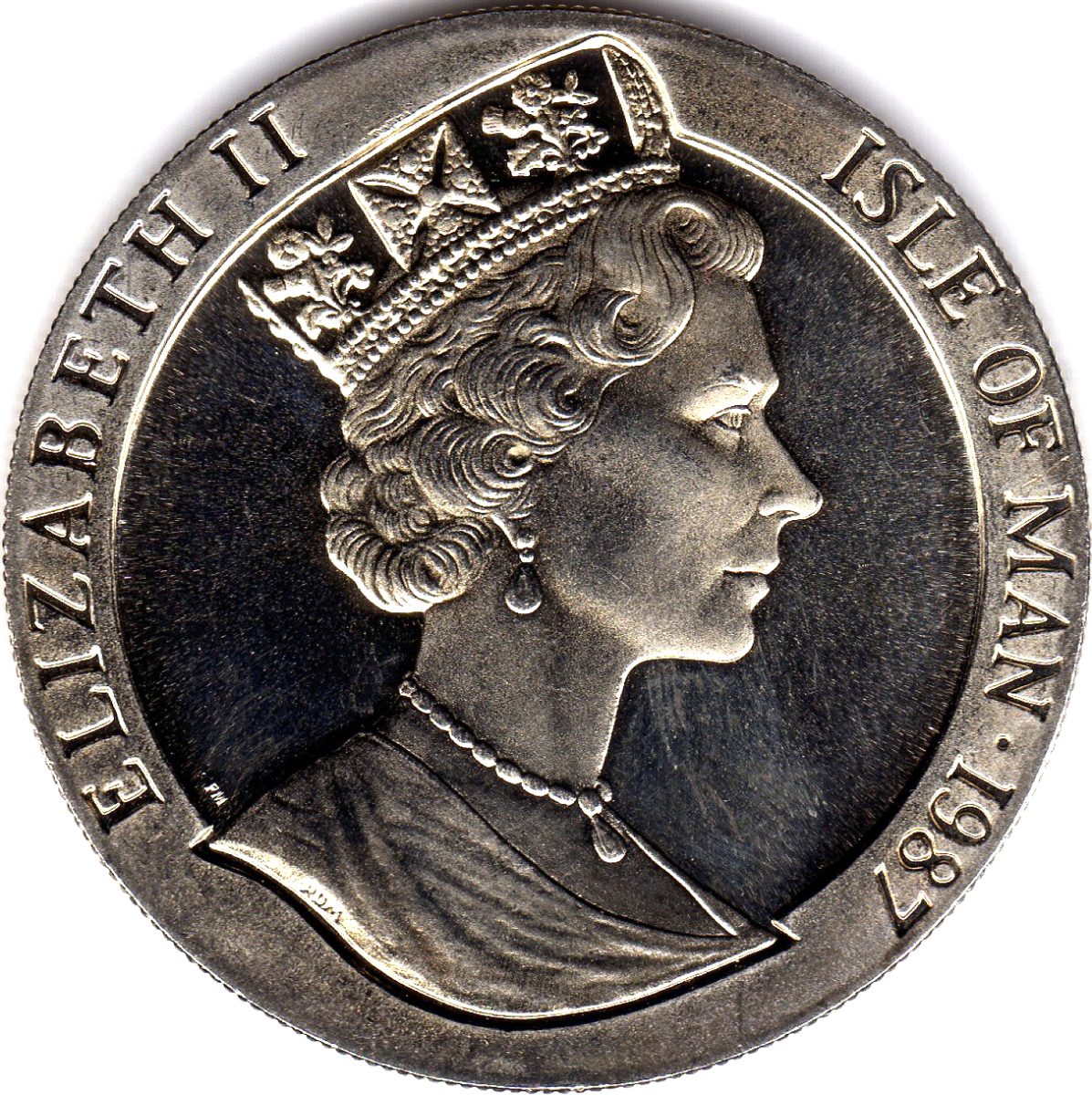 Isle of Man 1 Crown - Elizabeth II Bicentenary of America's Constitution obverse