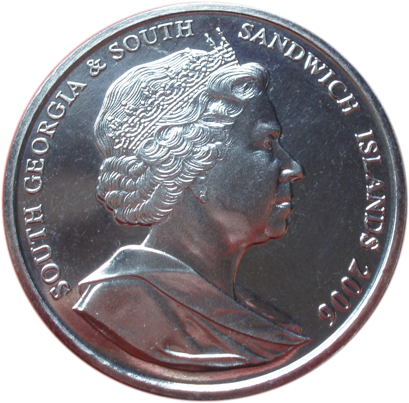 South Georgia and the South Sandwich Islands 2 Pounds - Elizabeth II Rockhopper Penguin obverse