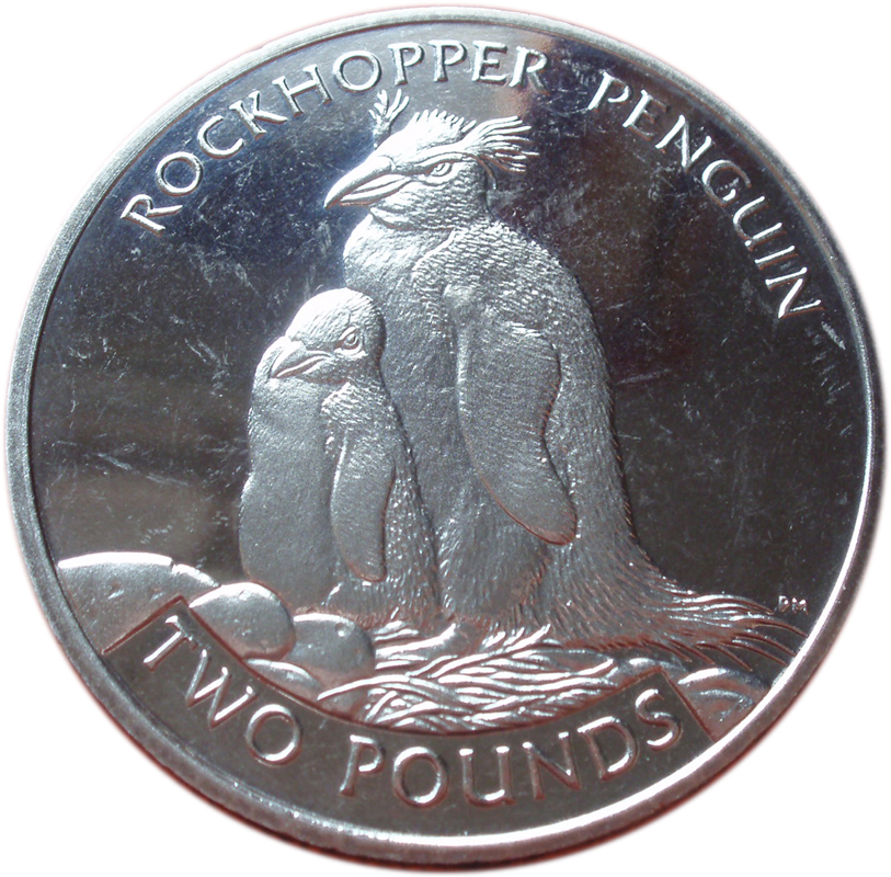 South Georgia and the South Sandwich Islands 2 Pounds - Elizabeth II Rockhopper Penguin reverse