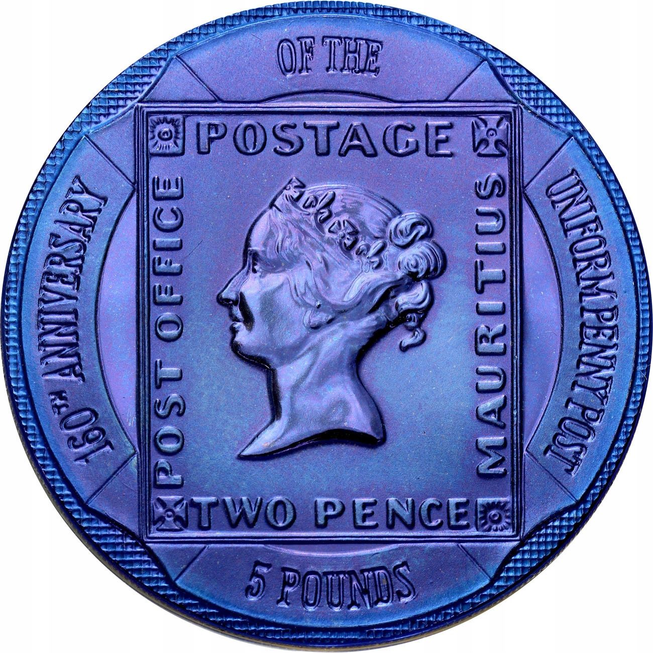 Gibraltar 5 Pounds - Elizabeth II Uniform Penny Post reverse