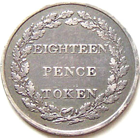 Jersey 18 Pence Bank Token reverse