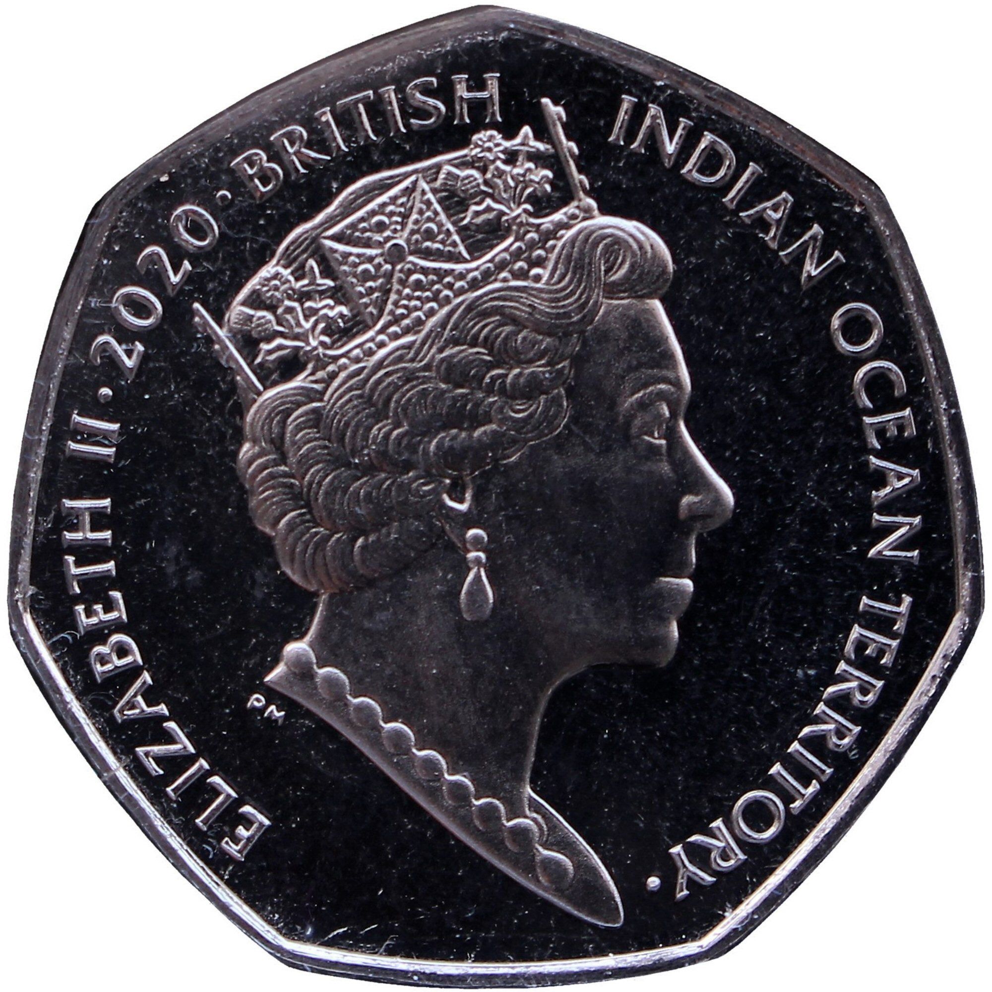 British Indian Ocean Territory 50 Pence - Elizabeth II Florence Nightingale obverse