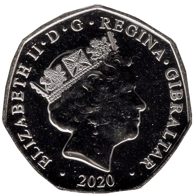 Gibraltar 50 Pence - Elizabeth II Christmas obverse
