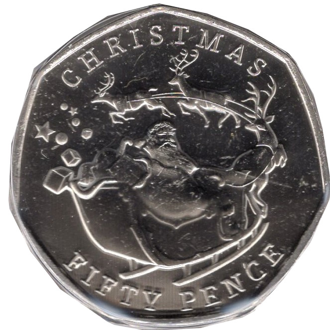 Gibraltar 50 Pence - Elizabeth II Christmas