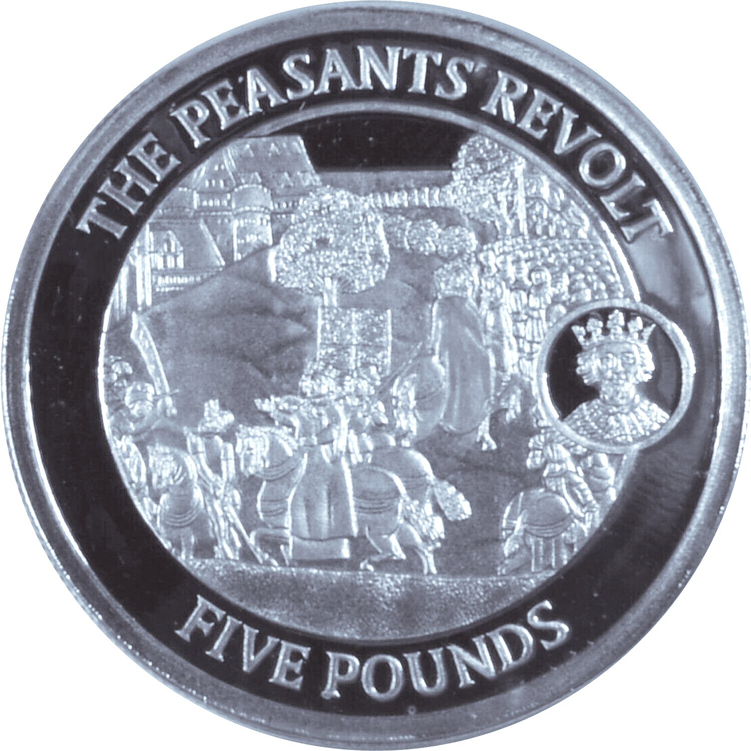 Gibraltar 5 Pounds - Elizabeth II The Peasants' Revolt reverse