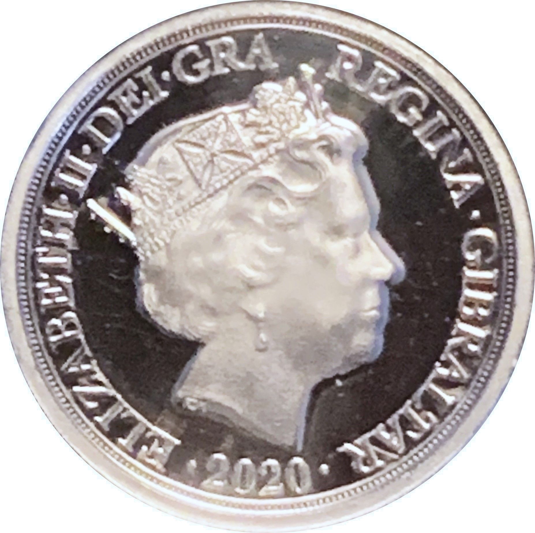 Gibraltar ¼ Sovereign - Elizabeth II Saint George and Dragon obverse