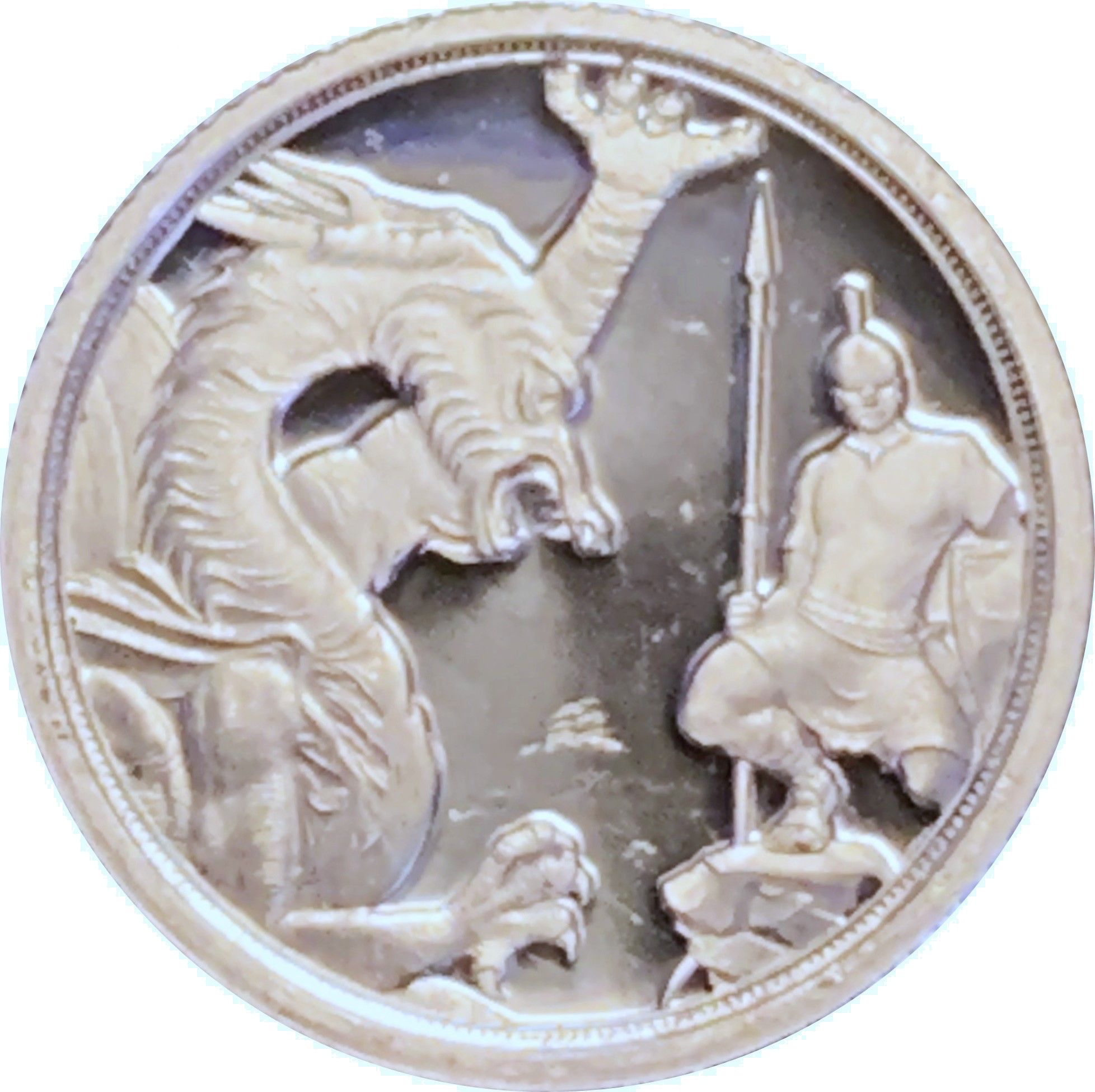 Gibraltar ¼ Sovereign - Elizabeth II Saint George and Dragon reverse