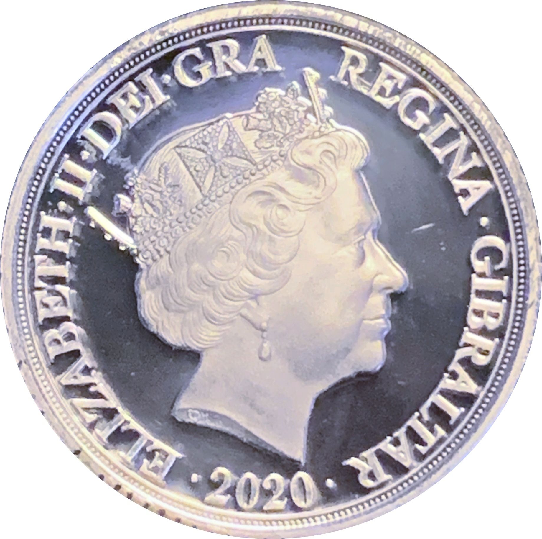 Gibraltar ½ Sovereign - Elizabeth II Saint George and Dragon obverse