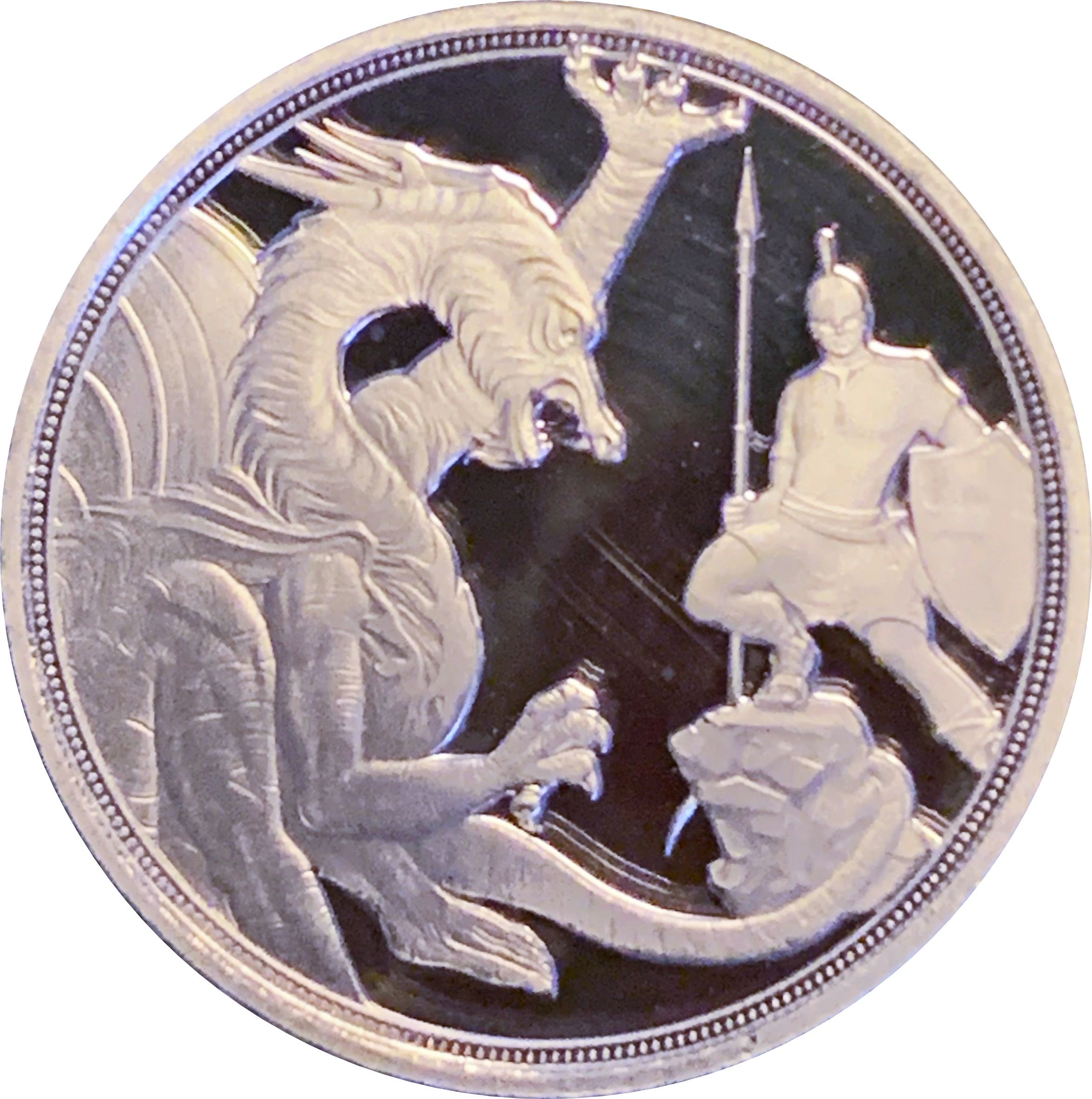 Gibraltar ½ Sovereign - Elizabeth II Saint George and Dragon reverse