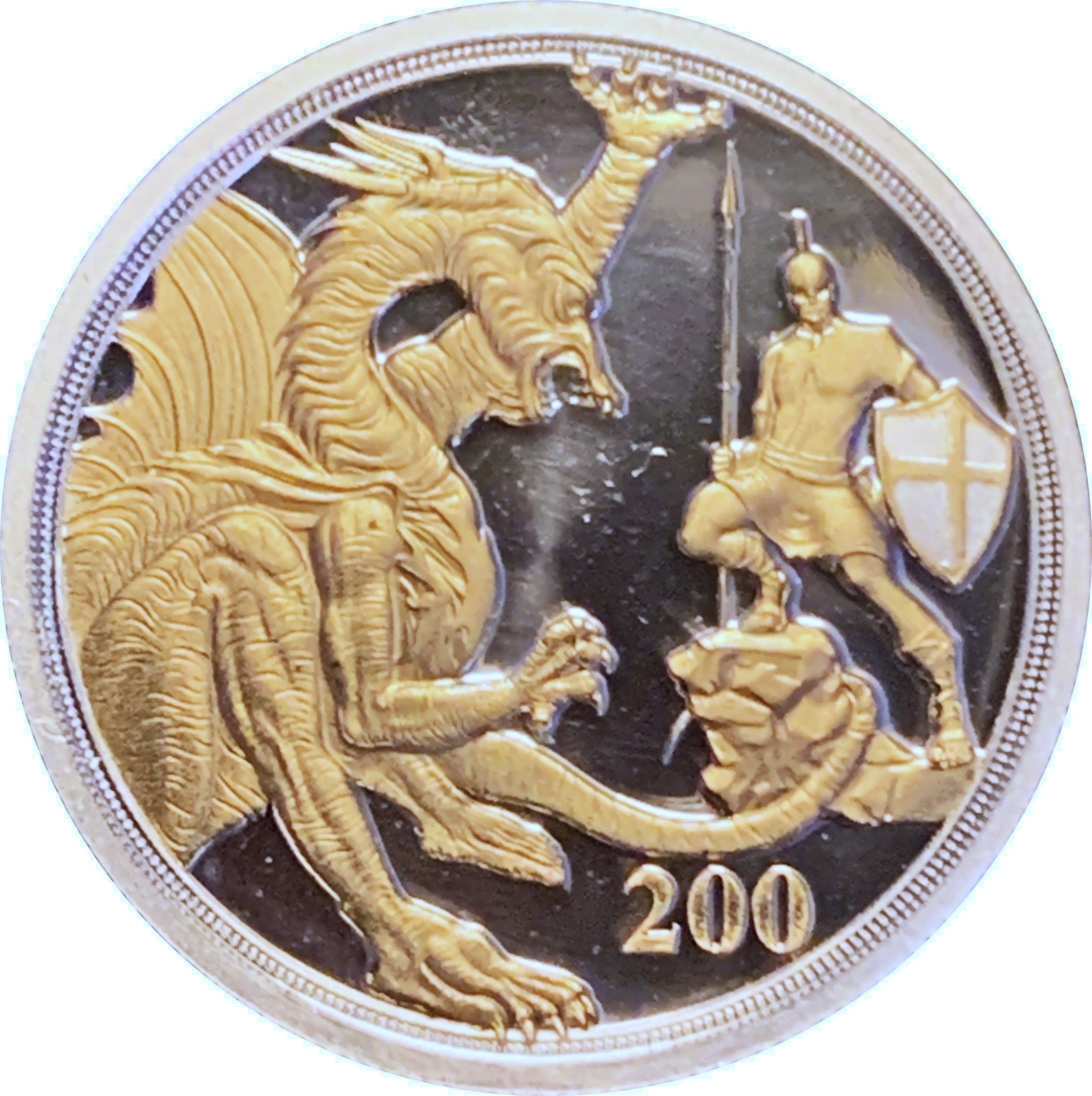 Gibraltar 1 Sovereign - Elizabeth II St. Georges and Dragon reverse