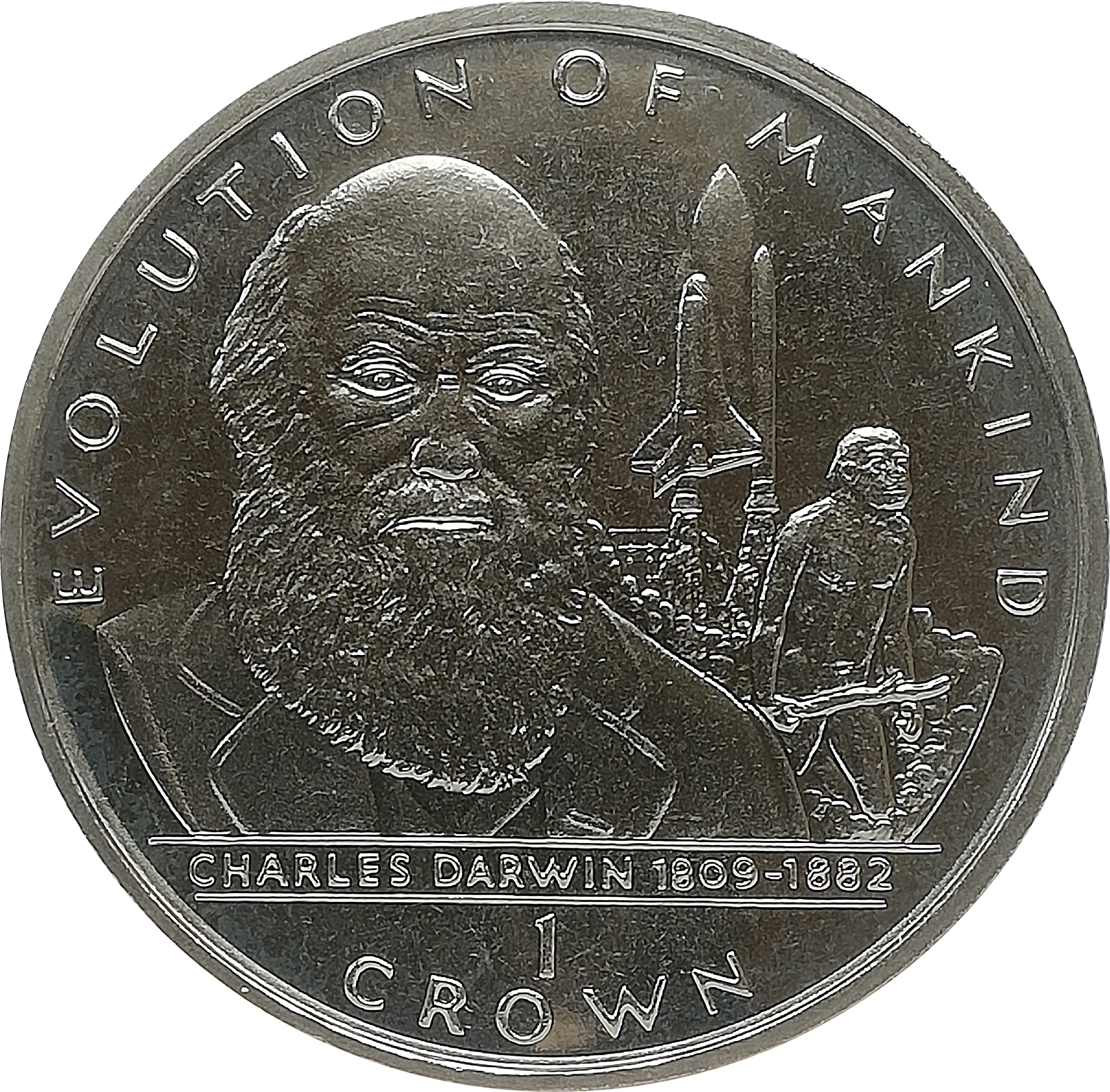 Gibraltar 1 Crown - Elizabeth II Charles Darwin