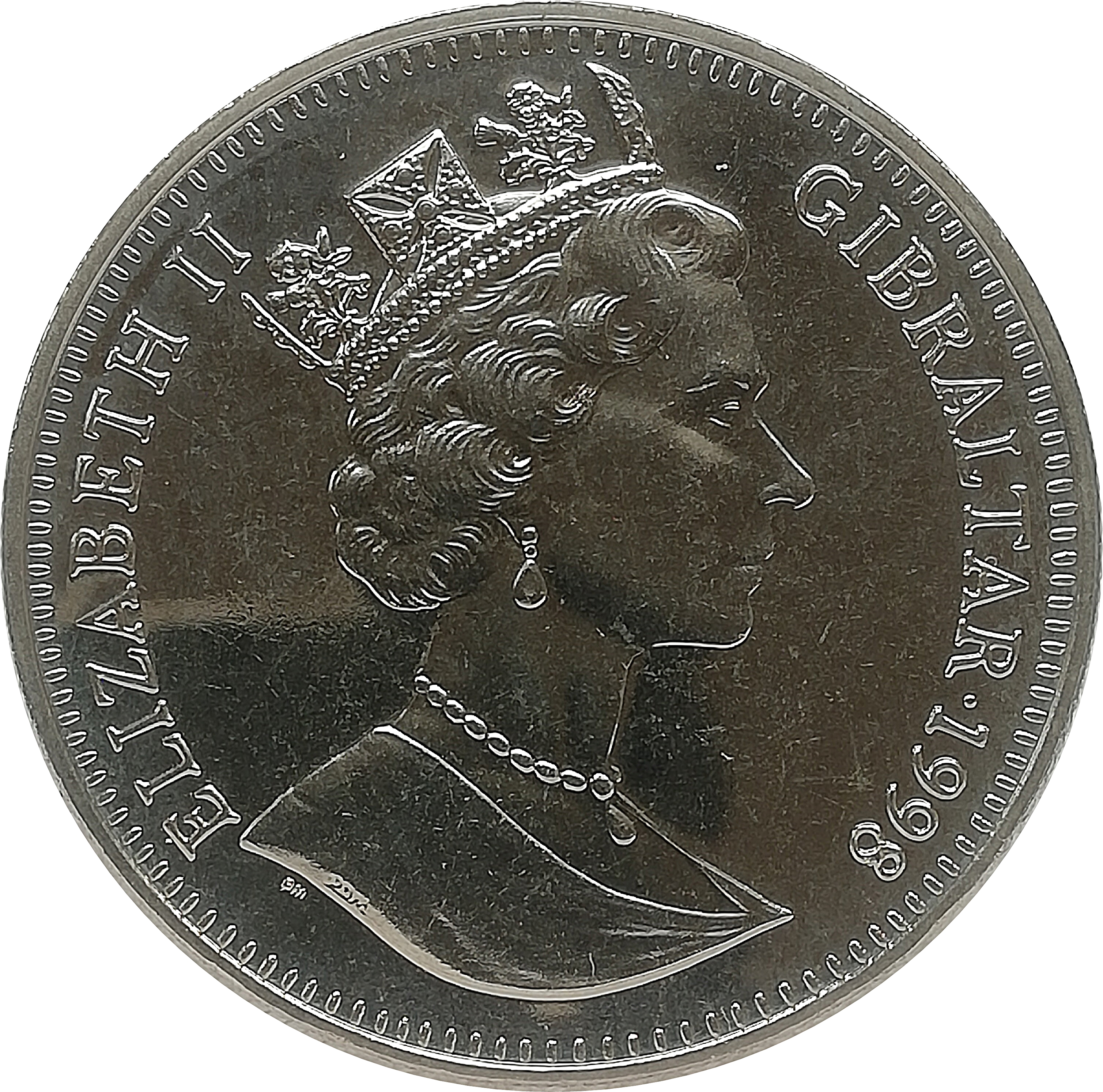 Gibraltar 1 Crown - Elizabeth II 20th Century Homo Sapiens obverse