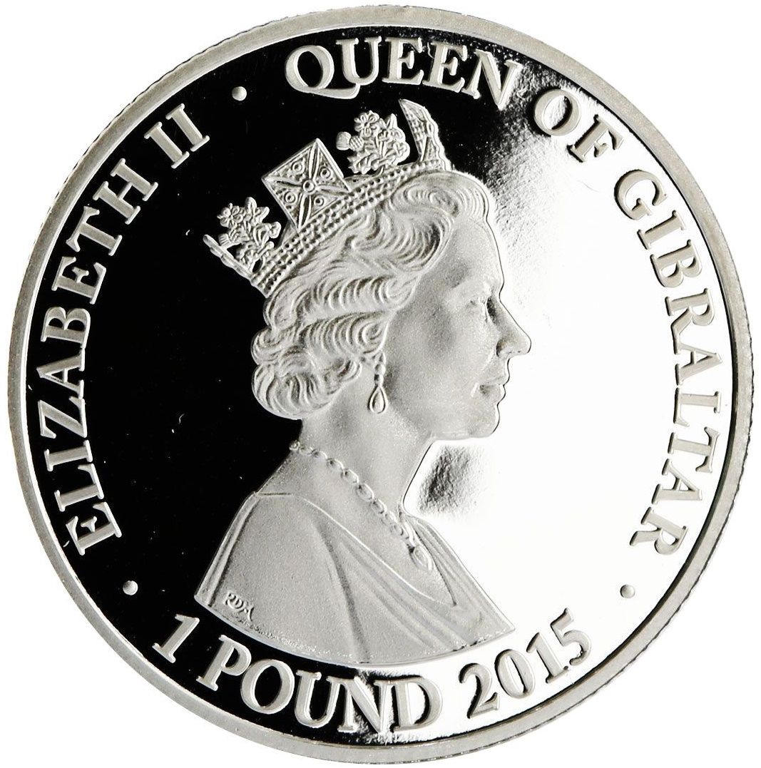 Gibraltar 1 Pound - Elizabeth II Convoy SL 64; Homage obverse