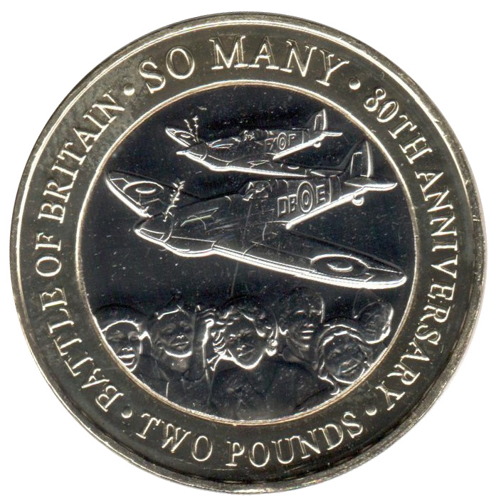 Jersey 2 Pounds - Elizabeth II 80th Anniversary of the Battle of Britain