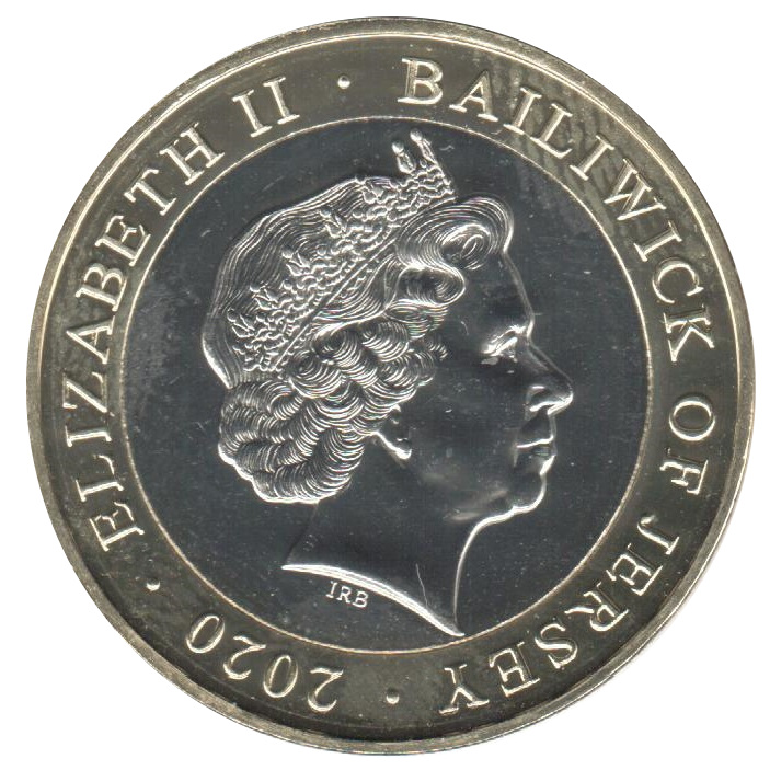 Jersey 2 Pounds - Elizabeth II 80th Anniversary of the Battle of Britain obverse