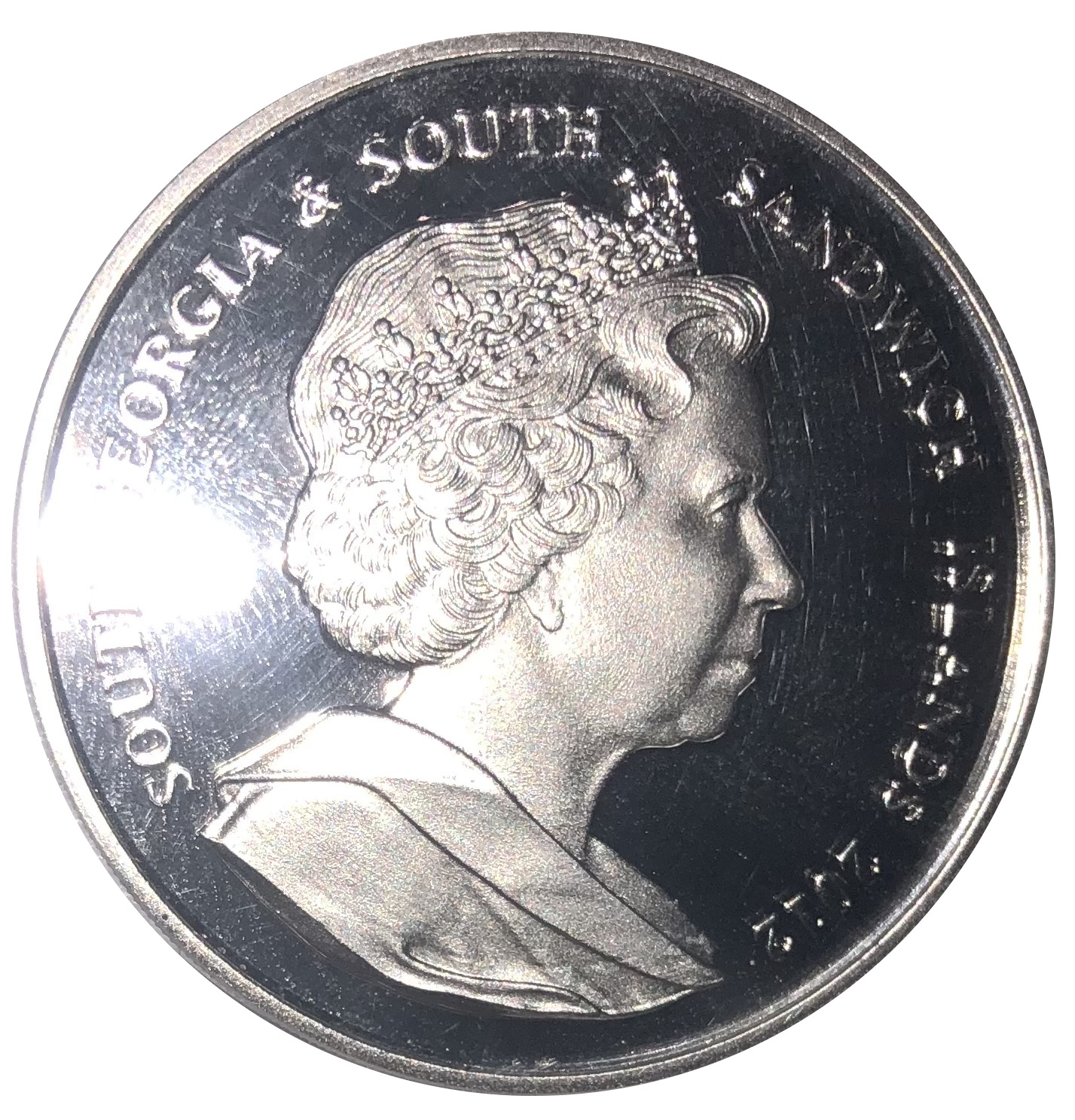 South Georgia and the South Sandwich Islands 2 Pounds - Elizabeth II King Penguin obverse