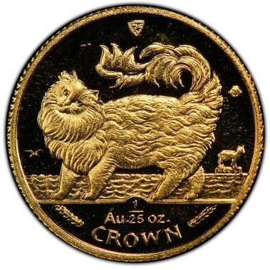 Isle of Man 1/25 Crown - Elizabeth II Maine Coon Cat