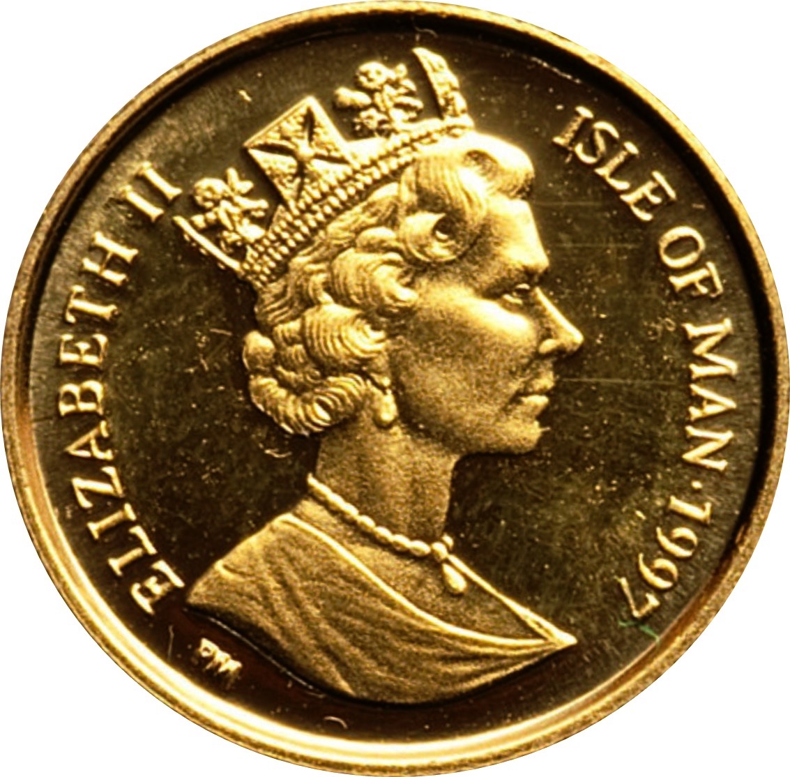 Isle of Man 1/25 Crown - Elizabeth II Long-haired Smoke Cat obverse