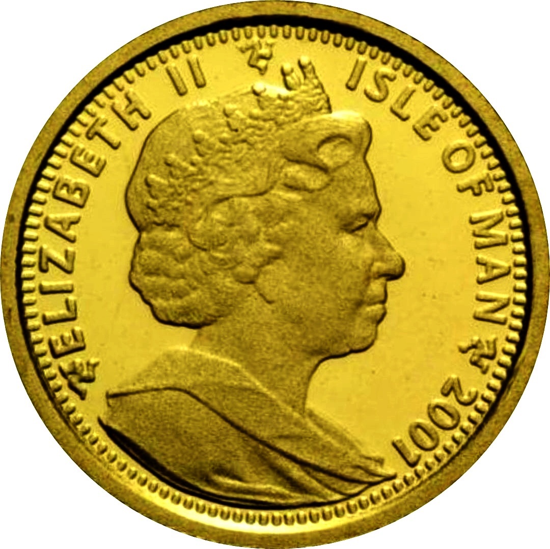 Isle of Man 1/25 Crown - Elizabeth II Somali Cat obverse