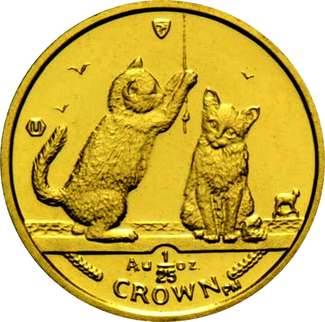 Isle of Man 1/25 Crown - Elizabeth II Somali Cat reverse