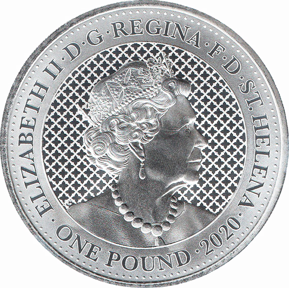Saint Helena 1 Pound - Elizabeth II Cash India Wildlife: The Peacock obverse