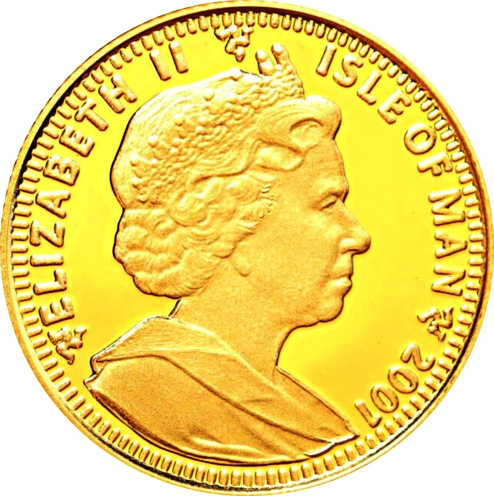 Isle of Man 1/25 Crown - Elizabeth II Norbert hatches obverse