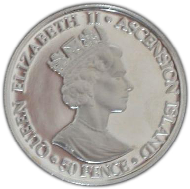 Ascension Island 50 Pence - Elizabeth II WWII obverse