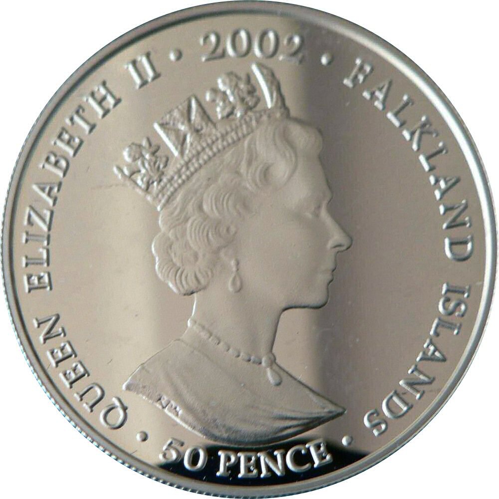 Falkland Islands 50 Pence - Elizabeth II Coronation coach; silver piedfort obverse