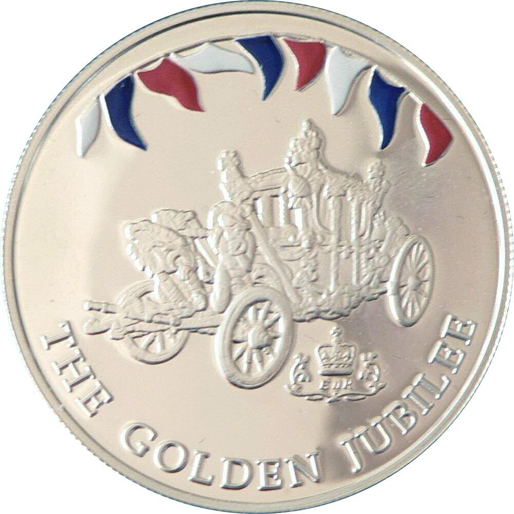 Falkland Islands 50 Pence - Elizabeth II Coronation coach; silver piedfort