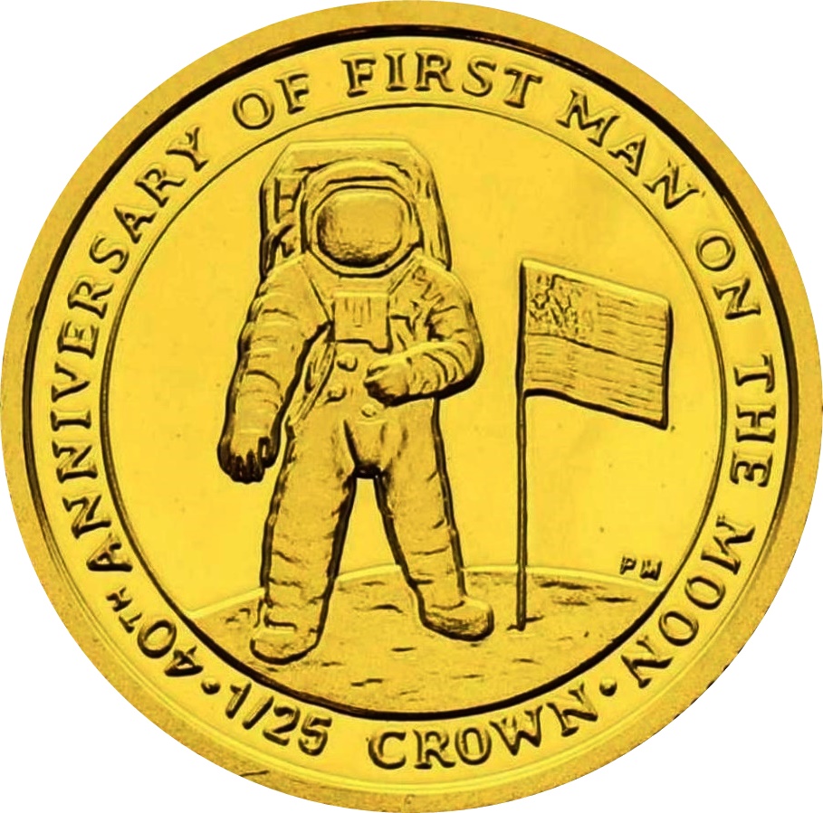 Isle of Man 1/25 Crown - Elizabeth II First Man on the Moon