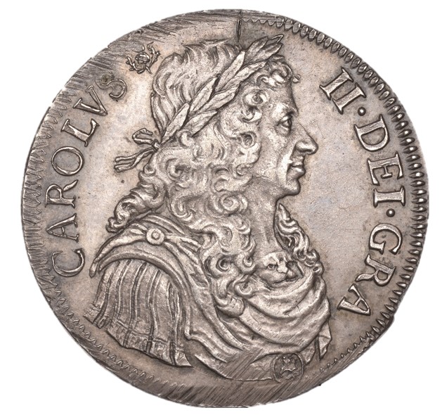 Scotland 4 Merks - Charles II 1st Coinage, Type I obverse
