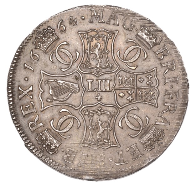 Scotland 4 Merks - Charles II 1st Coinage, Type I