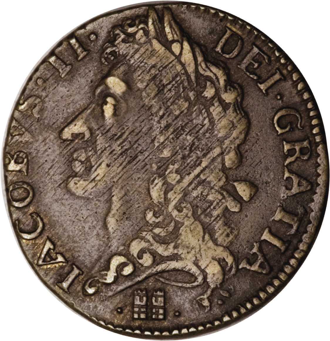 Ireland 1 Shilling - James II Gun Money Large Coinage obverse