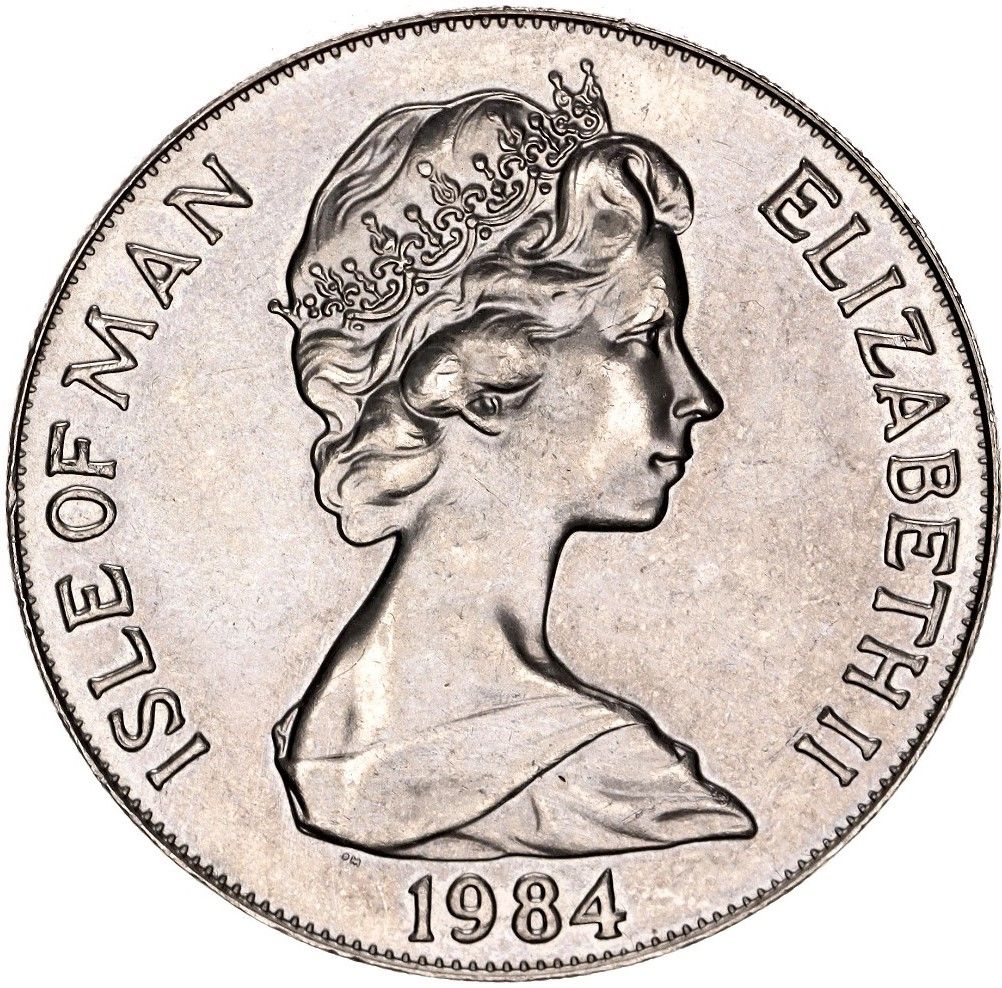 Isle of Man 1 Crown - Elizabeth II Equestrian obverse