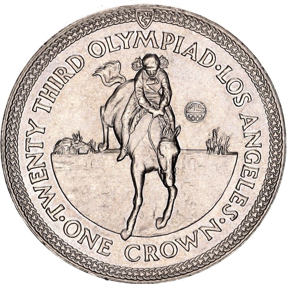 Isle of Man 1 Crown - Elizabeth II Equestrian reverse