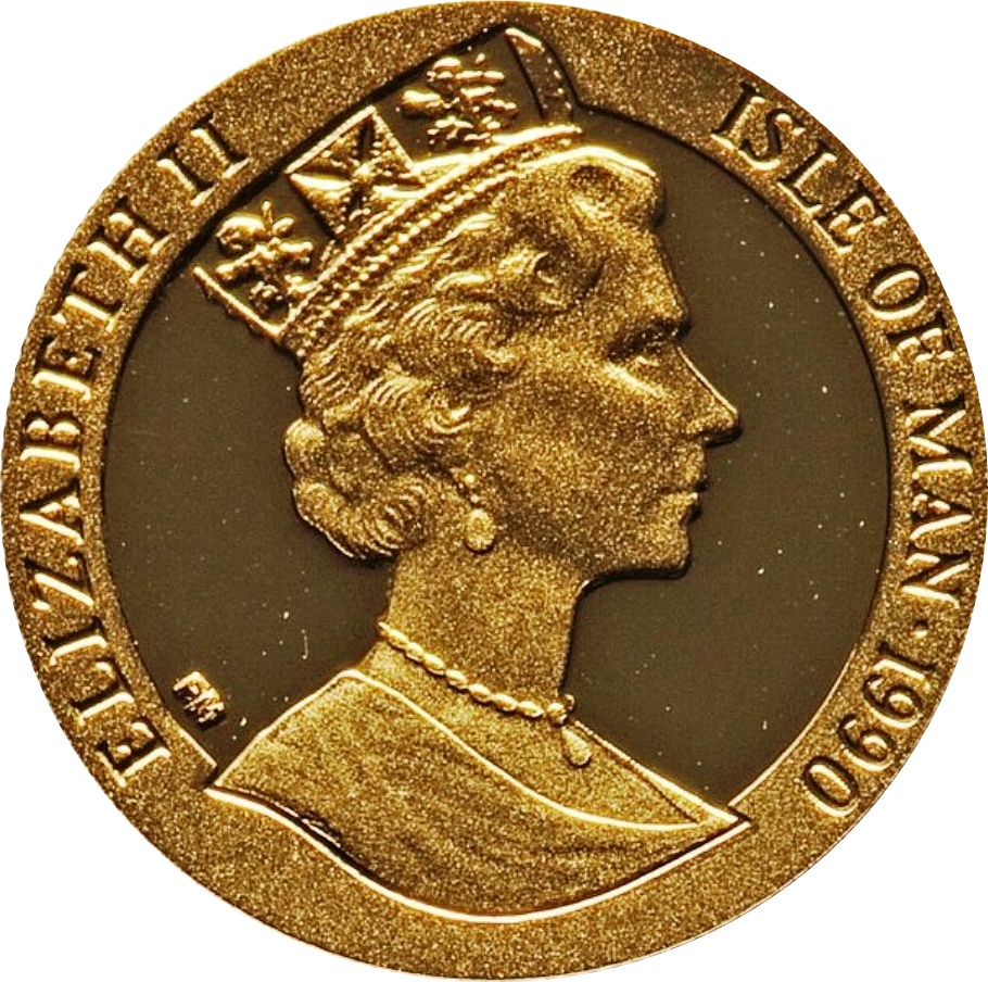 Isle of Man ⅒ Crown - Elizabeth II Penny Black obverse