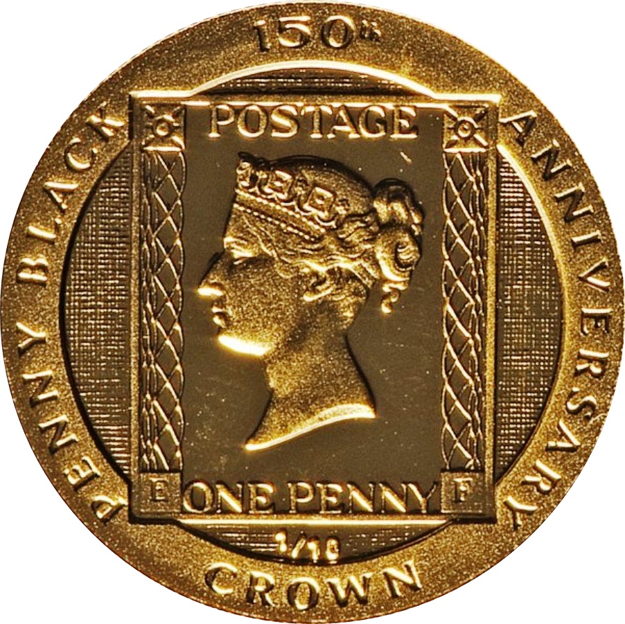 Isle of Man ⅒ Crown - Elizabeth II Penny Black
