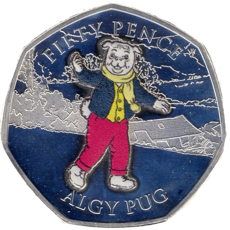 Isle of Man 50 Pence - Elizabeth II Algy Pug; Silver Proof