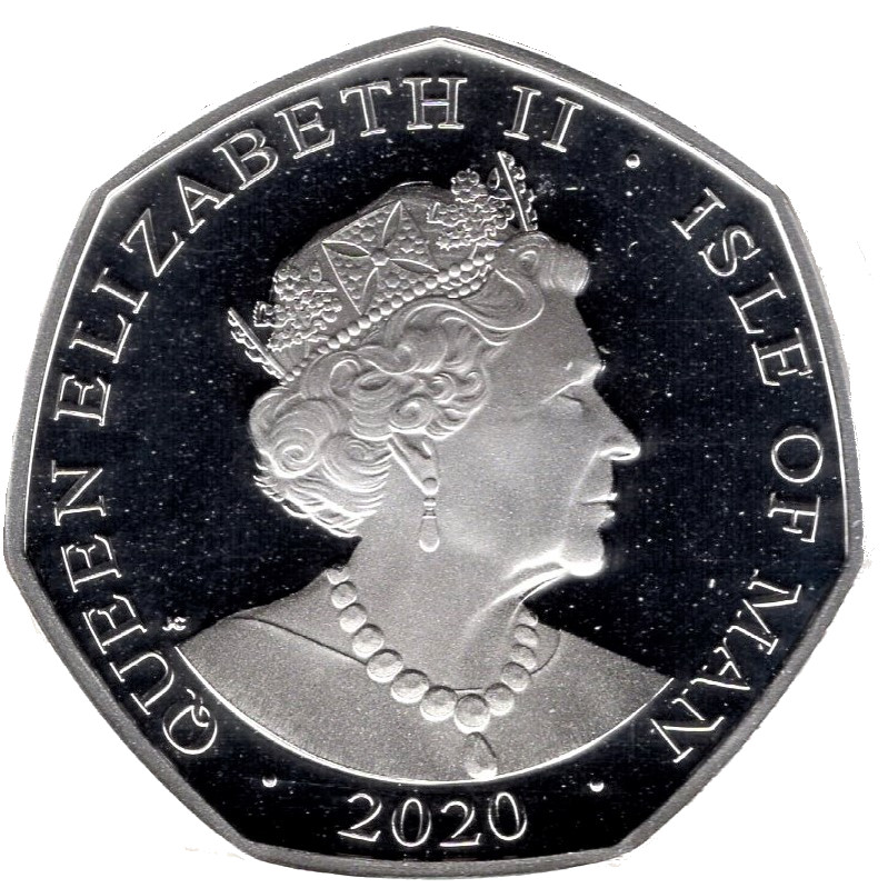 Isle of Man 50 Pence - Elizabeth II VE Day - Y; Silver Proof obverse