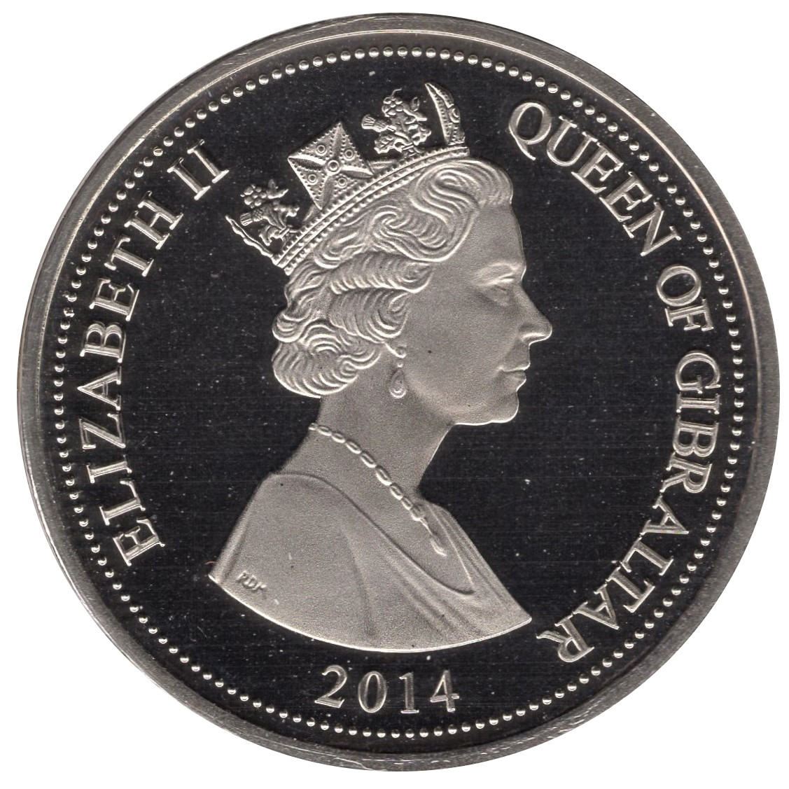 Gibraltar 1 Crown - Elizabeth II In Flanders Fields obverse