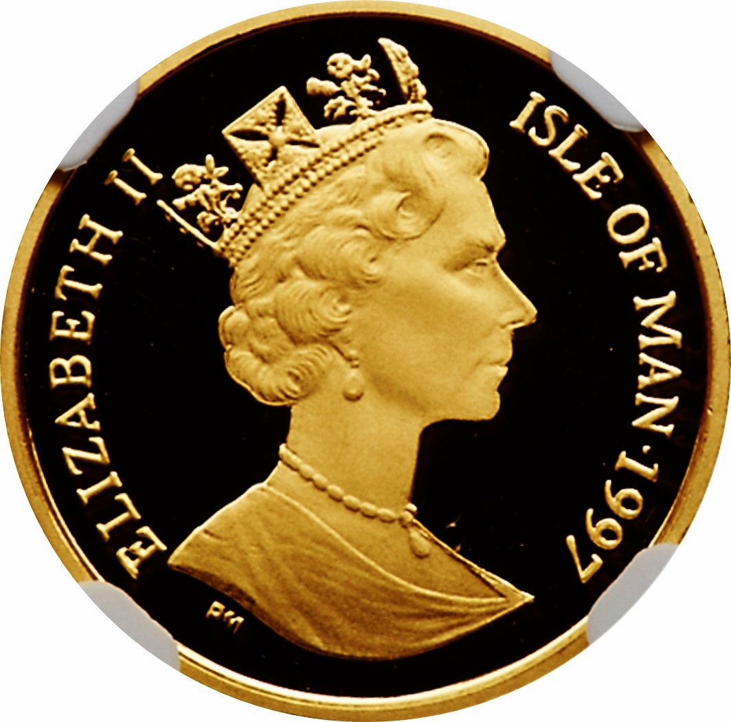 Isle of Man ⅒ Crown - Elizabeth II Long-haired Smoke Cat obverse